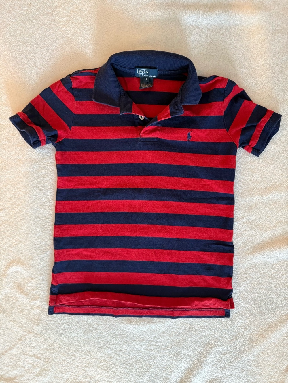 Polo by Ralph Lauren Red & Navy Striped Kids Polo